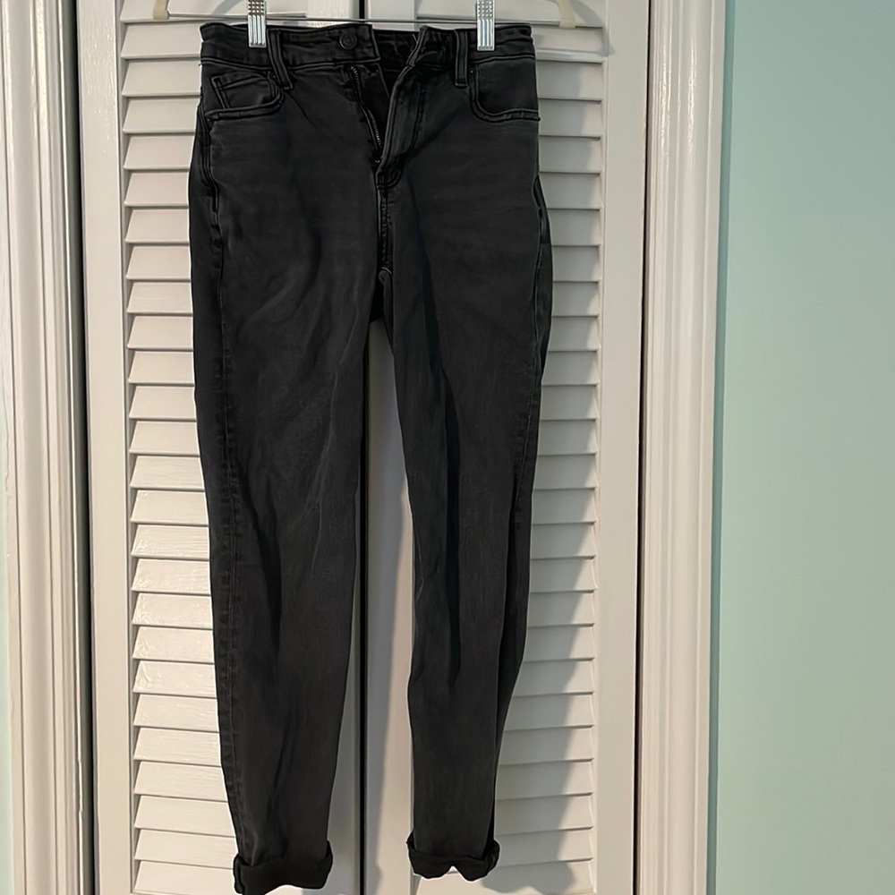 Womens American Eagle black stretch mom jeans size 000 regular